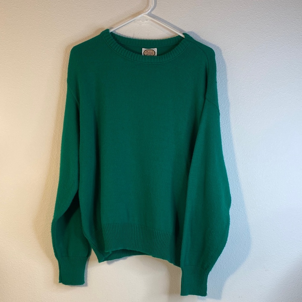 70s Picket and Post Green Crew Neck Sweater